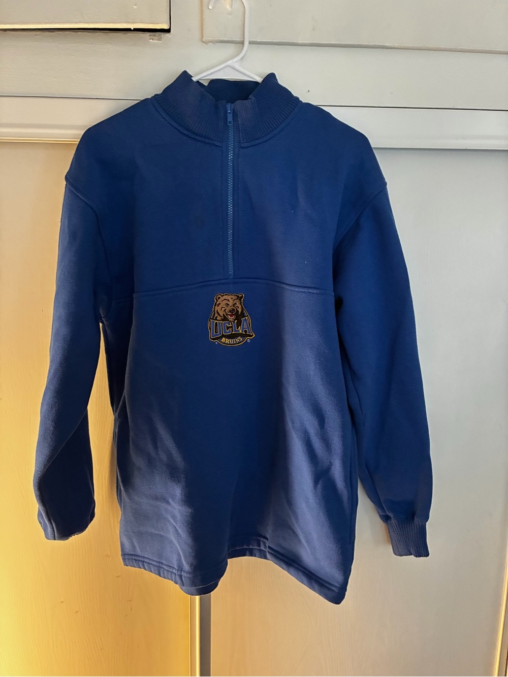 Logo Athletic Men’s Blue Half-Zip Sweater with UCLA Patch